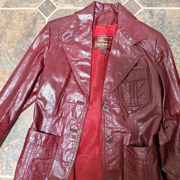 Burgundy Leather Jacket and Vest Set - Picture 2 of 10